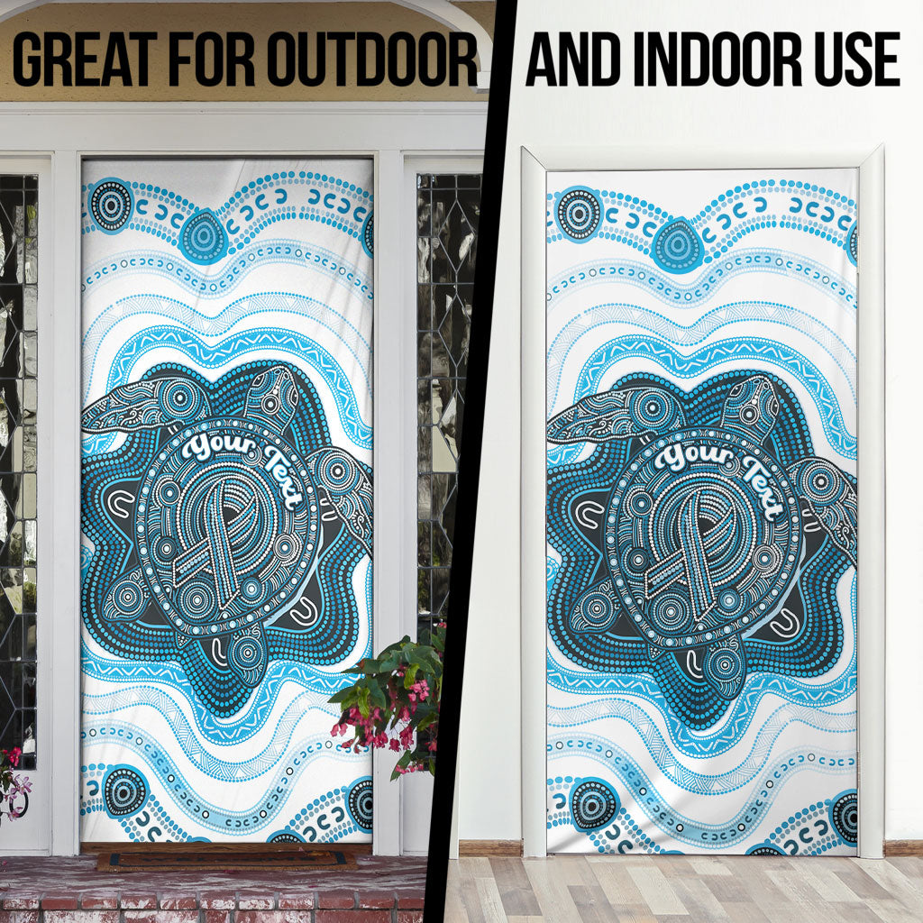 Personalised Prostate Cancer Support Door Cover Warrior Ribbon Turtle Dot Art Pattern