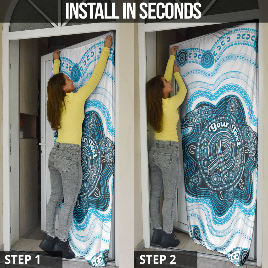 Personalised Prostate Cancer Support Door Cover Warrior Ribbon Turtle Dot Art Pattern