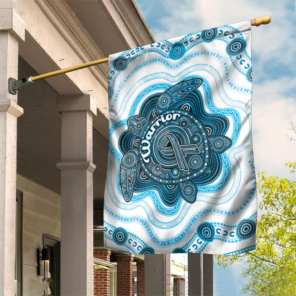 Prostate Cancer Support Garden Flag Warrior Ribbon Turtle Dot Art Pattern