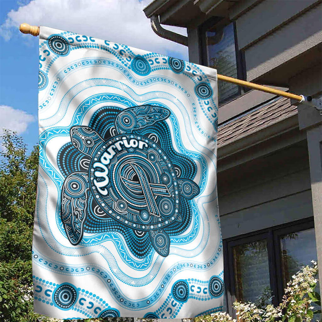 Prostate Cancer Support Garden Flag Warrior Ribbon Turtle Dot Art Pattern