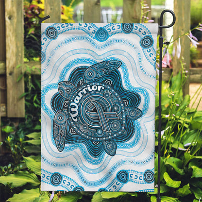 Prostate Cancer Support Garden Flag Warrior Ribbon Turtle Dot Art Pattern
