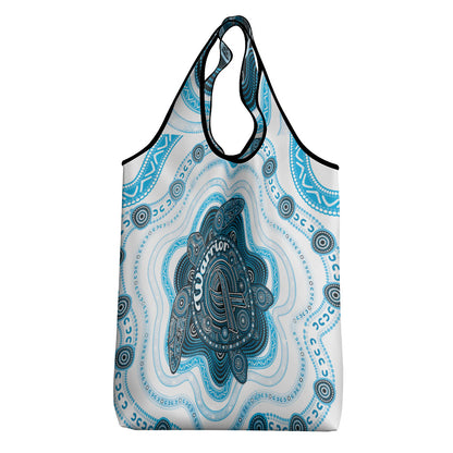 Prostate Cancer Support Grocery Bag Warrior Ribbon Turtle Dot Art Pattern