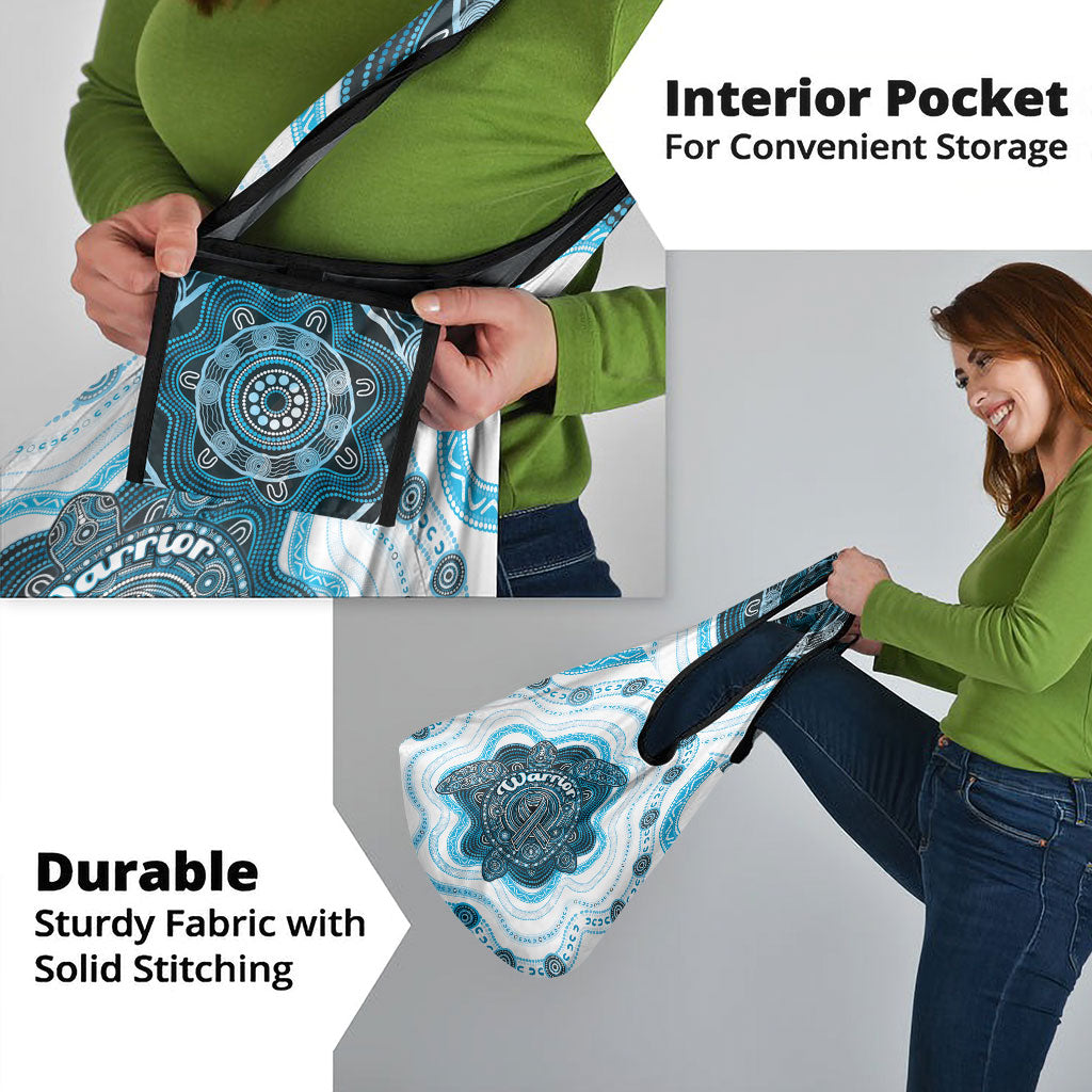 Prostate Cancer Support Grocery Bag Warrior Ribbon Turtle Dot Art Pattern