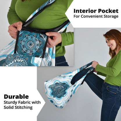 Prostate Cancer Support Grocery Bag Warrior Ribbon Turtle Dot Art Pattern