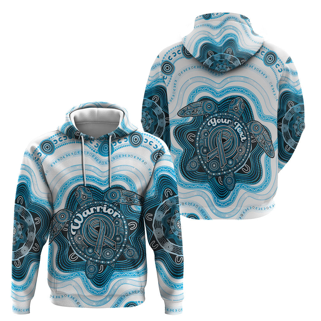 Personalised Prostate Cancer Support Hoodie Warrior Ribbon Turtle Dot Art Pattern