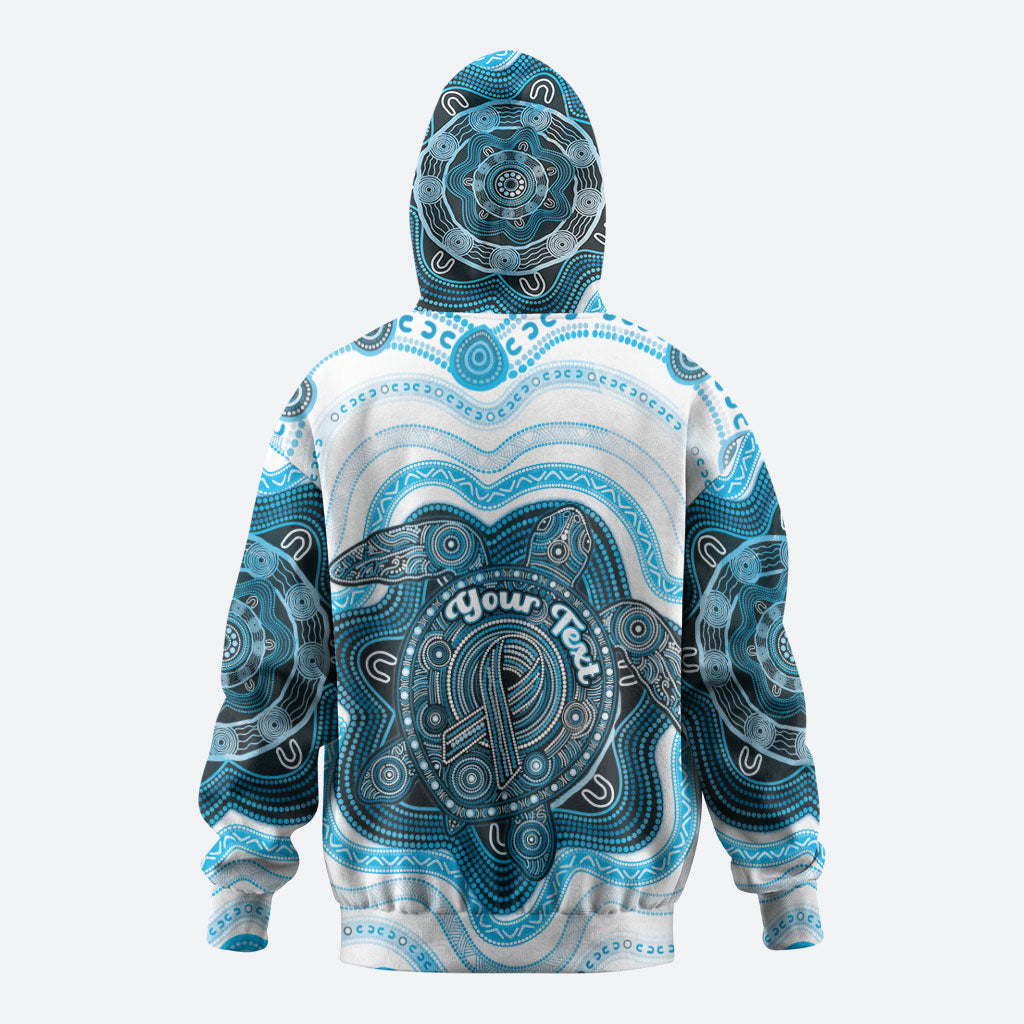 Personalised Prostate Cancer Support Hoodie Warrior Ribbon Turtle Dot Art Pattern
