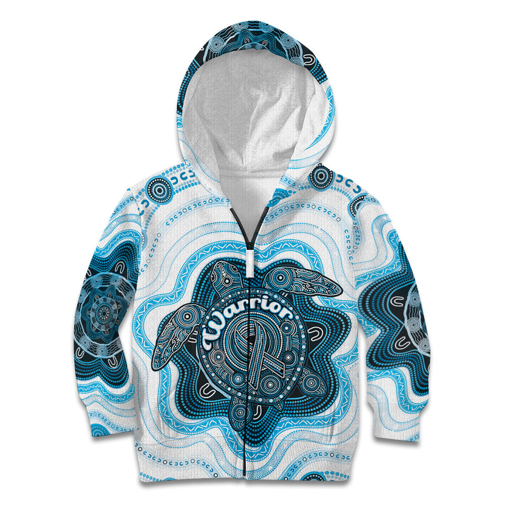 Personalised Prostate Cancer Support Kid Hoodie Warrior Ribbon Turtle Dot Art Pattern