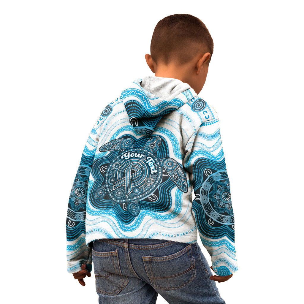 Personalised Prostate Cancer Support Kid Hoodie Warrior Ribbon Turtle Dot Art Pattern
