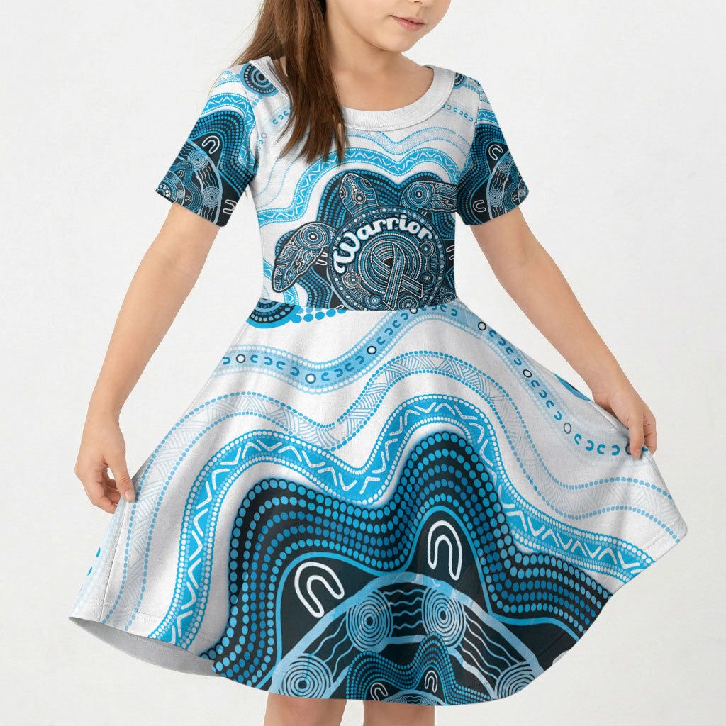 Personalised Prostate Cancer Support Kid Short Sleeve Dress Warrior Ribbon Turtle Dot Art Pattern