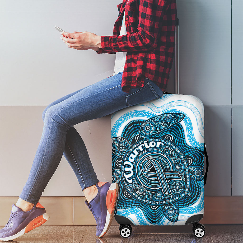 Prostate Cancer Support Luggage Cover Warrior Ribbon Turtle Dot Art Pattern