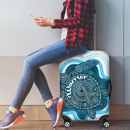 Prostate Cancer Support Luggage Cover Warrior Ribbon Turtle Dot Art Pattern