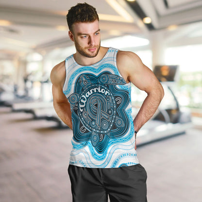 Personalised Prostate Cancer Support Men Tank Top Warrior Ribbon Turtle Dot Art Pattern