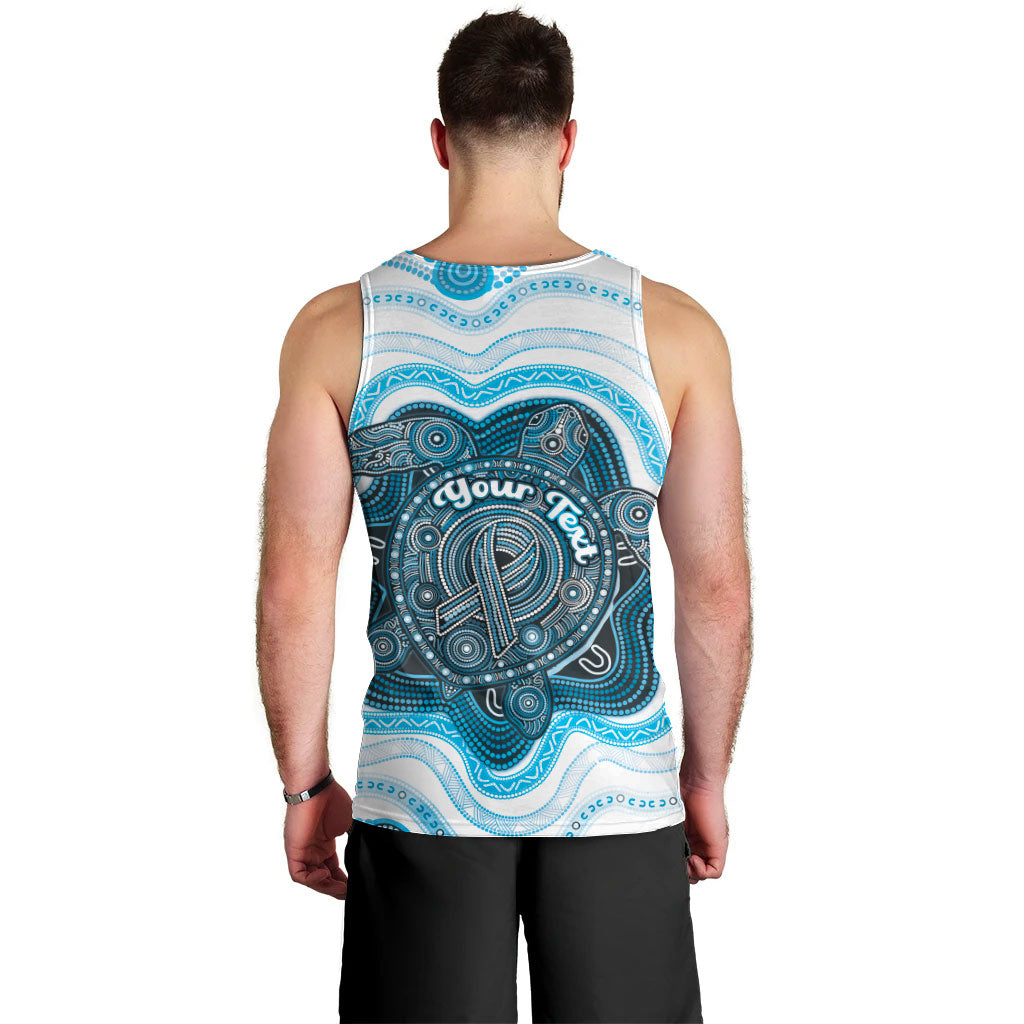 Personalised Prostate Cancer Support Men Tank Top Warrior Ribbon Turtle Dot Art Pattern