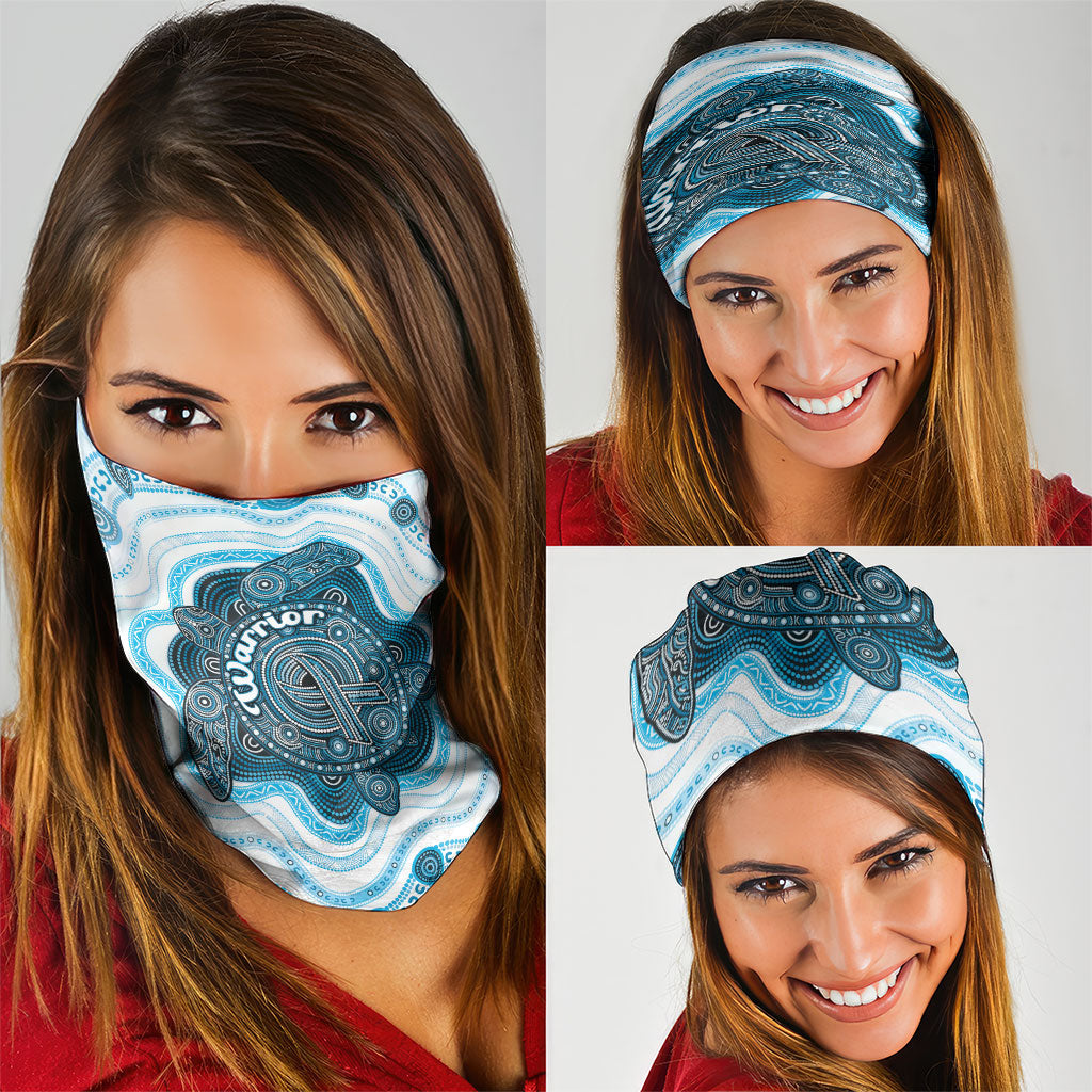 Prostate Cancer Support Neck Gaiter Warrior Ribbon Turtle Dot Art Pattern