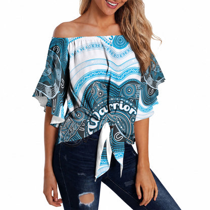 Personalised Prostate Cancer Support Off Shoulder Wrap Waist Top Warrior Ribbon Turtle Dot Art Pattern