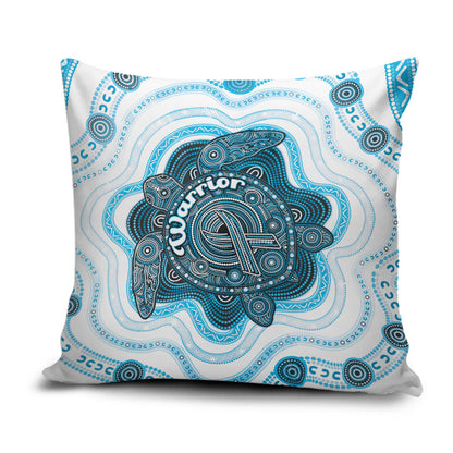 Prostate Cancer Support Pillow Cover Warrior Ribbon Turtle Dot Art Pattern