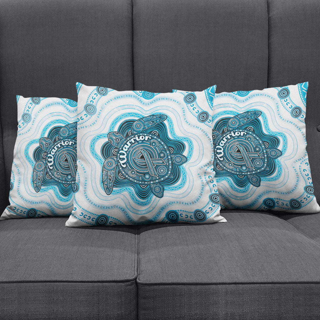 Prostate Cancer Support Pillow Cover Warrior Ribbon Turtle Dot Art Pattern