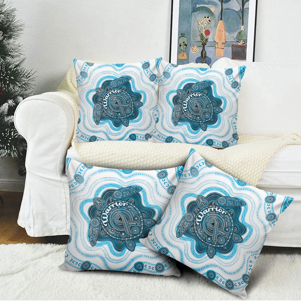 Prostate Cancer Support Pillow Cover Warrior Ribbon Turtle Dot Art Pattern