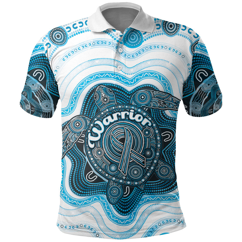 Personalised Prostate Cancer Support Polo Shirt Warrior Ribbon Turtle Dot Art Pattern