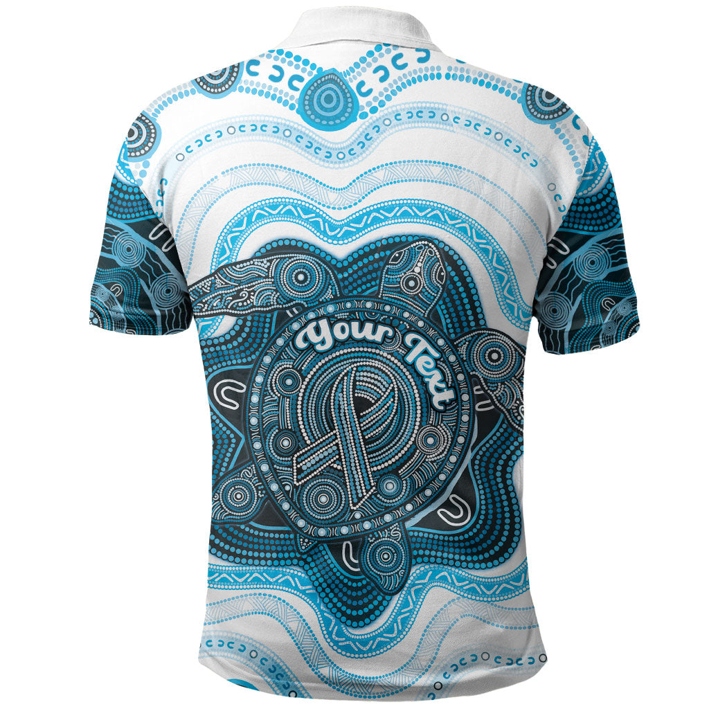 Personalised Prostate Cancer Support Polo Shirt Warrior Ribbon Turtle Dot Art Pattern