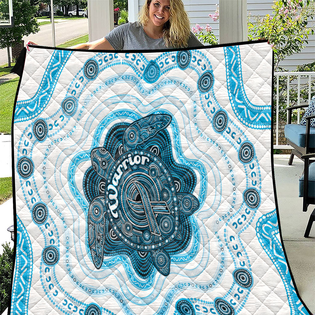 Prostate Cancer Support Quilt Warrior Ribbon Turtle Dot Art Pattern