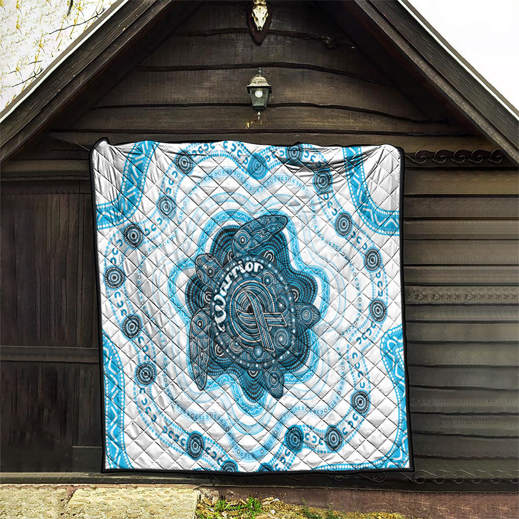Prostate Cancer Support Quilt Warrior Ribbon Turtle Dot Art Pattern