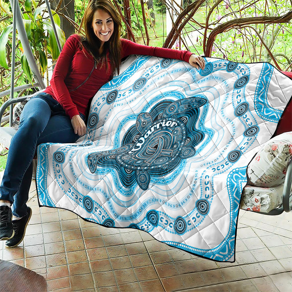 Prostate Cancer Support Quilt Warrior Ribbon Turtle Dot Art Pattern