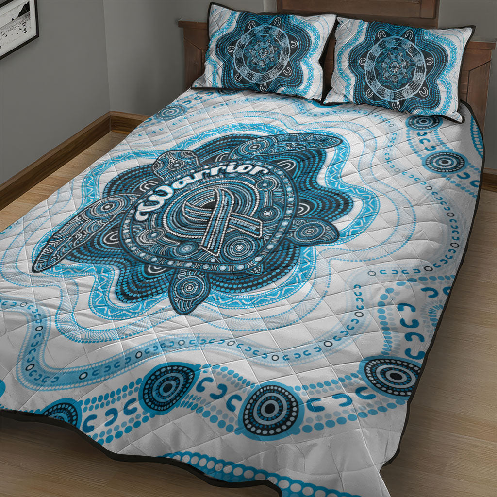 Prostate Cancer Support Quilt Bed Set Warrior Ribbon Turtle Dot Art Pattern