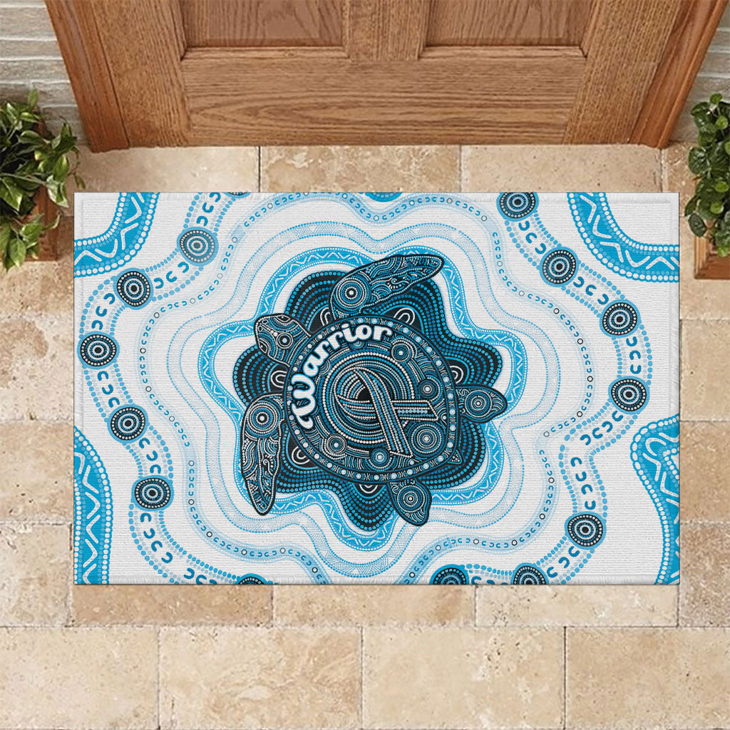 Prostate Cancer Support Rubber Doormat Warrior Ribbon Turtle Dot Art Pattern