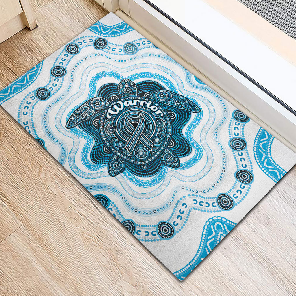 Prostate Cancer Support Rubber Doormat Warrior Ribbon Turtle Dot Art Pattern