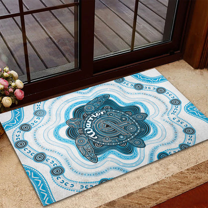 Prostate Cancer Support Rubber Doormat Warrior Ribbon Turtle Dot Art Pattern