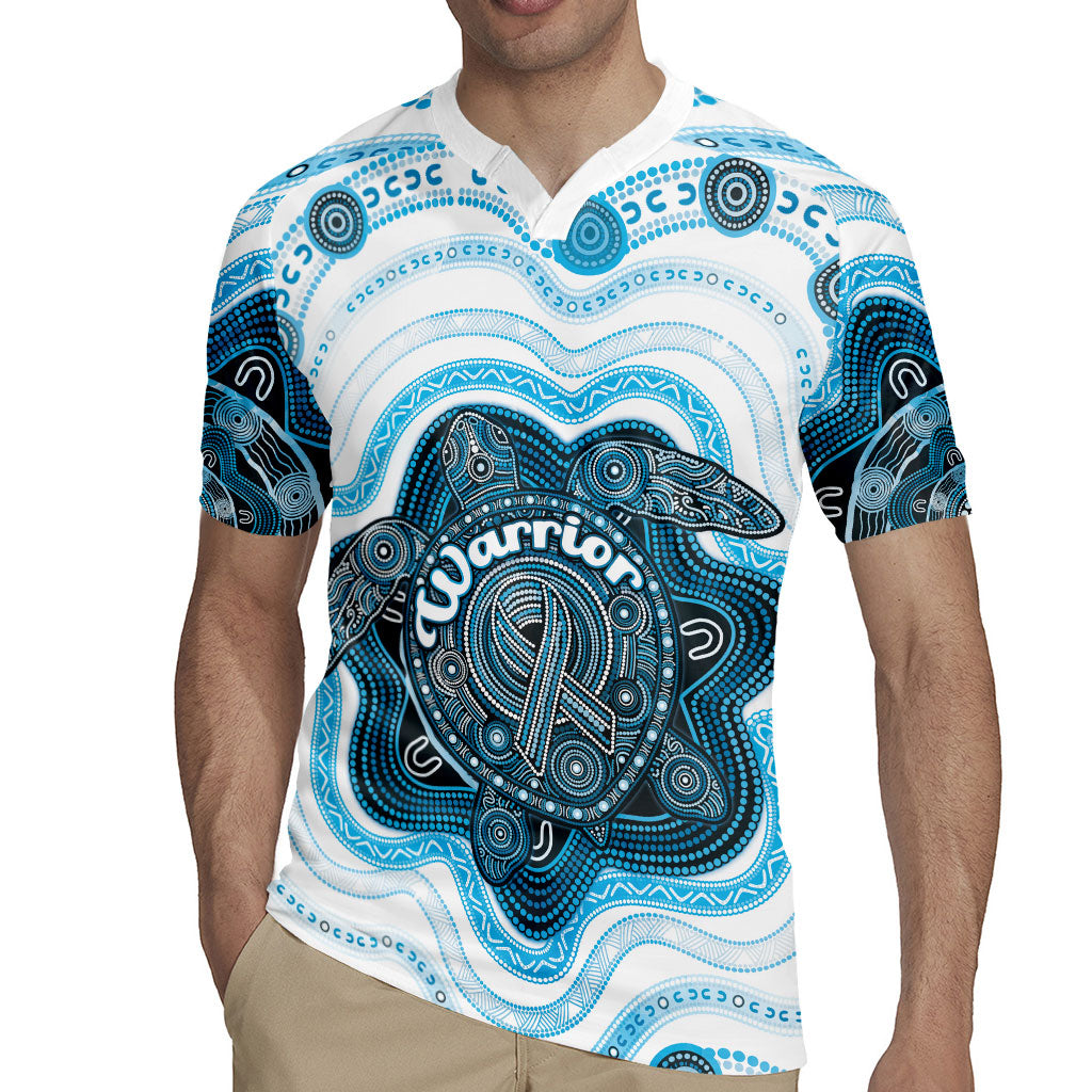 Personalised Prostate Cancer Support Rugby Jersey Warrior Ribbon Turtle Dot Art Pattern