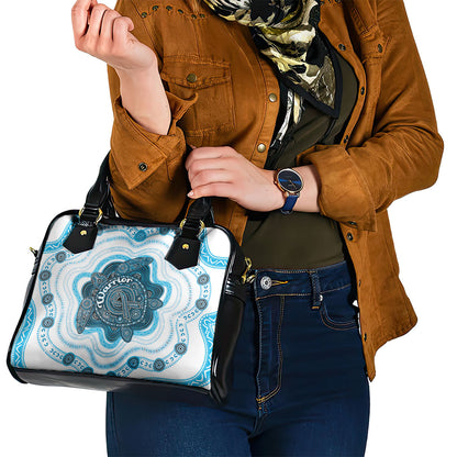 Prostate Cancer Support Shoulder Handbag Warrior Ribbon Turtle Dot Art Pattern