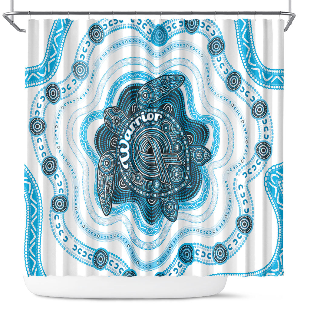 Prostate Cancer Support Shower Curtain Warrior Ribbon Turtle Dot Art Pattern