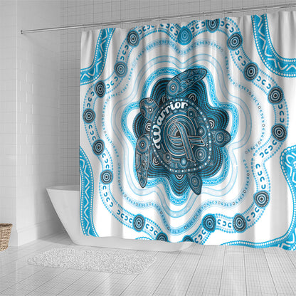 Prostate Cancer Support Shower Curtain Warrior Ribbon Turtle Dot Art Pattern