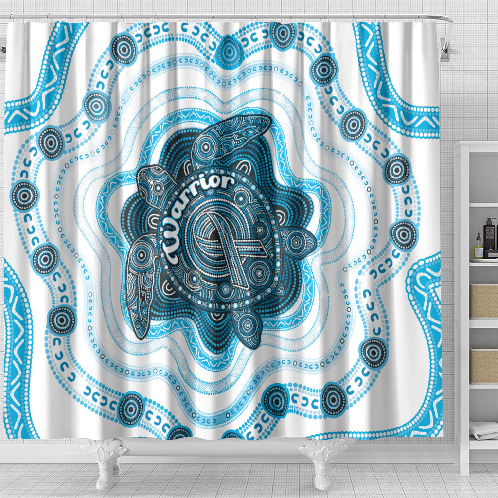 Prostate Cancer Support Shower Curtain Warrior Ribbon Turtle Dot Art Pattern