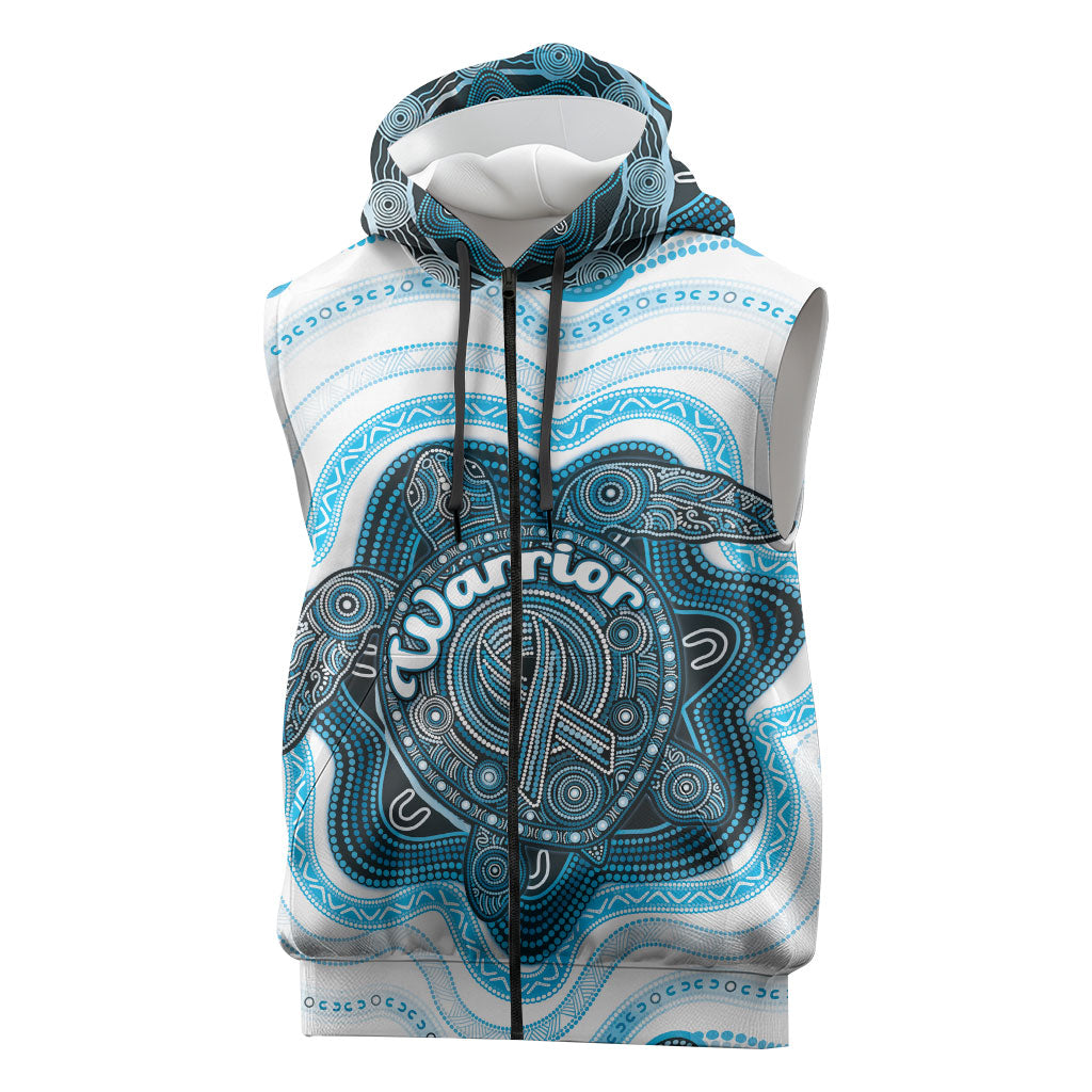 Personalised Prostate Cancer Support Sleeveless Zip Hoodie Warrior Ribbon Turtle Dot Art Pattern