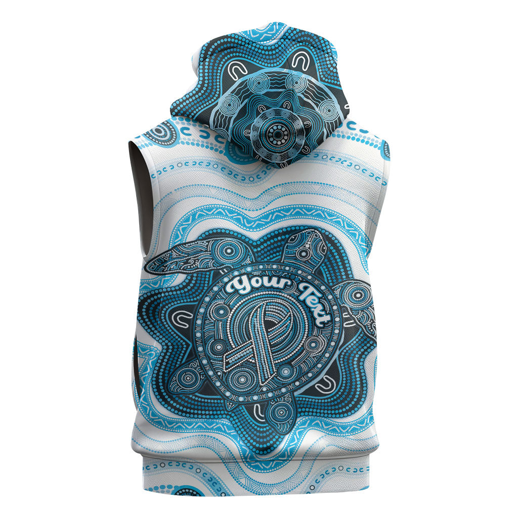 Personalised Prostate Cancer Support Sleeveless Zip Hoodie Warrior Ribbon Turtle Dot Art Pattern