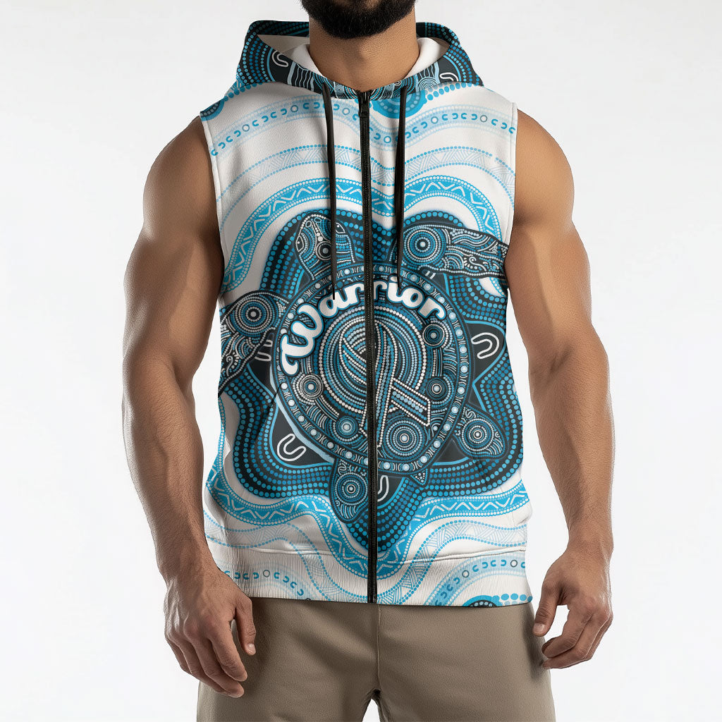Personalised Prostate Cancer Support Sleeveless Zip Hoodie Warrior Ribbon Turtle Dot Art Pattern