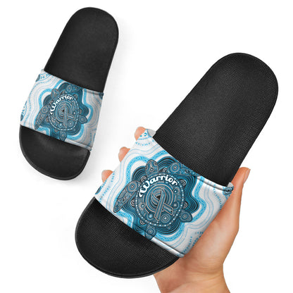 Prostate Cancer Support Slide Sandals Warrior Ribbon Turtle Dot Art Pattern