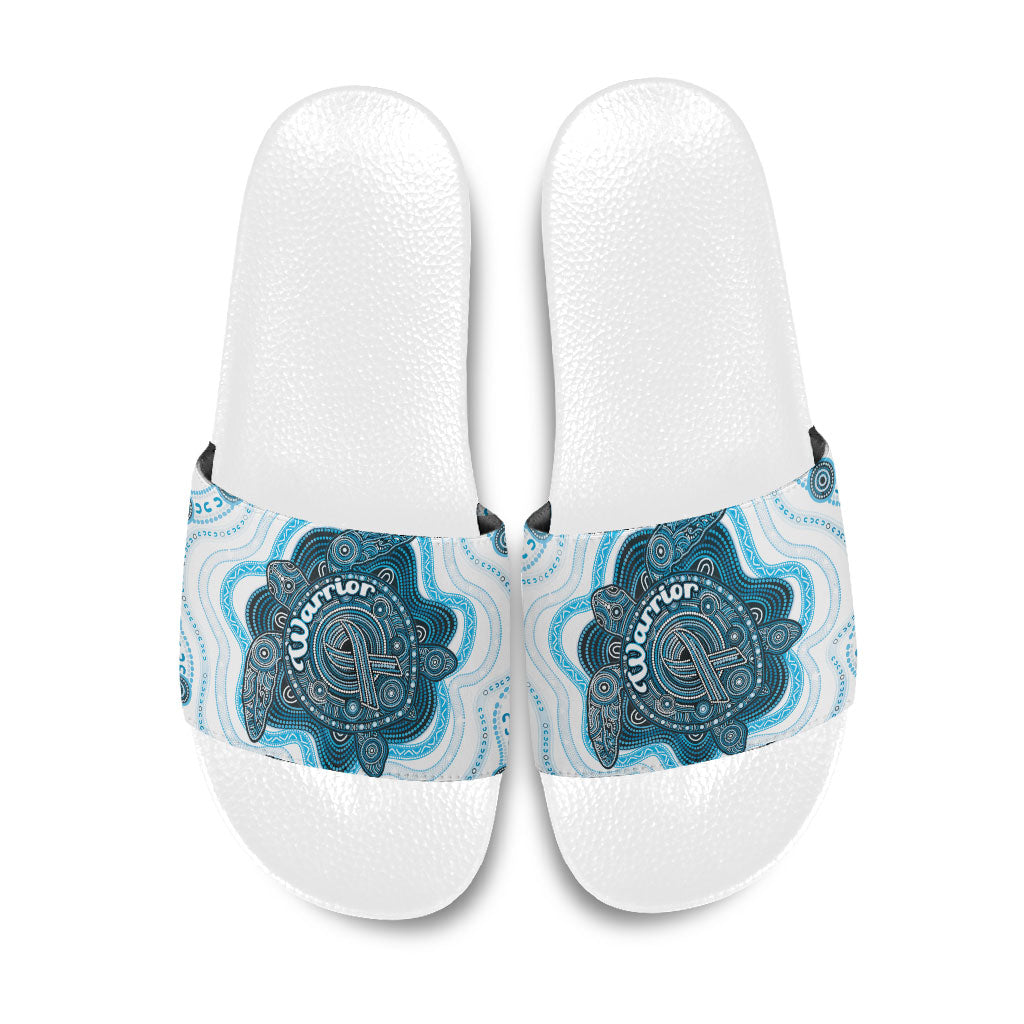 Prostate Cancer Support Slide Sandals Warrior Ribbon Turtle Dot Art Pattern