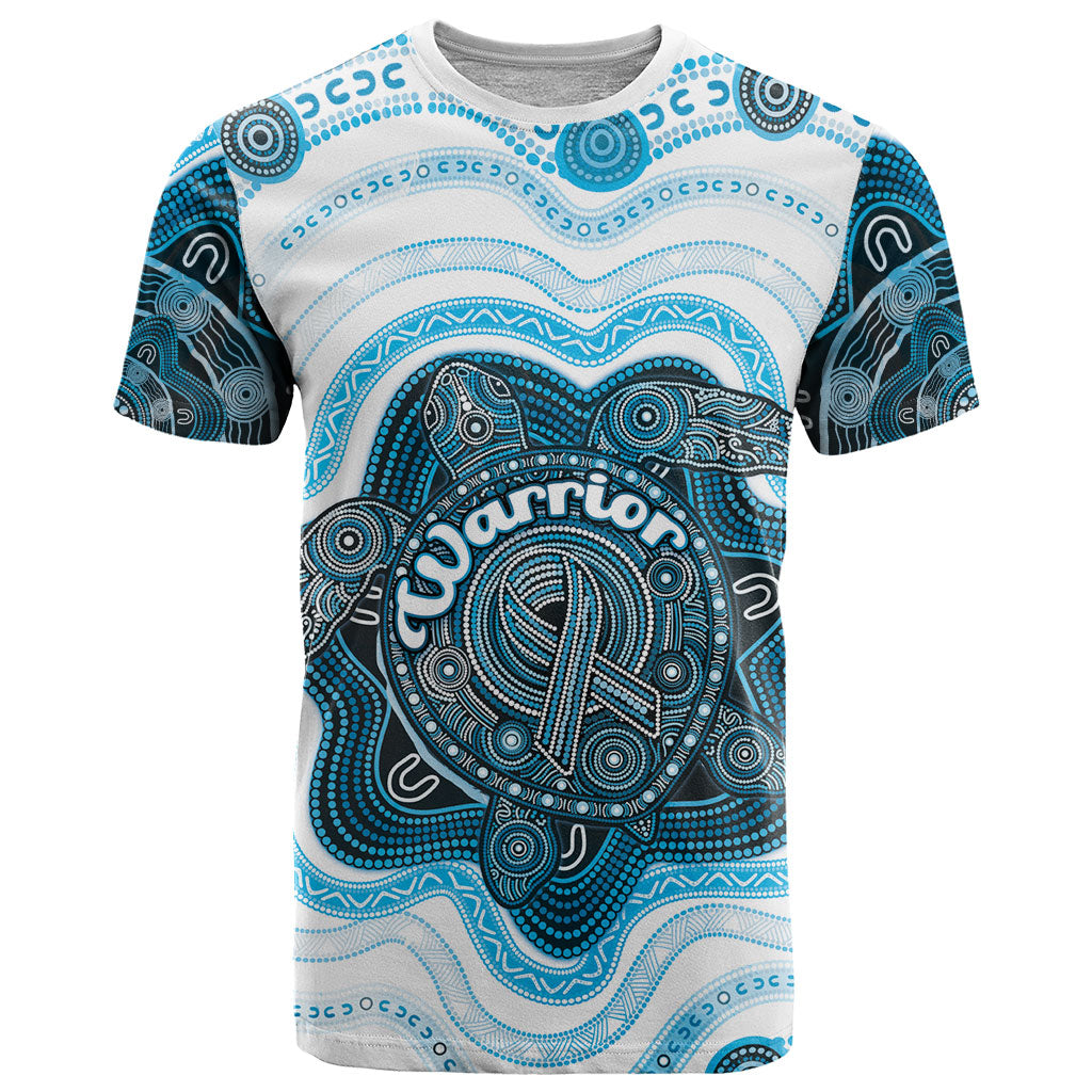 Personalised Prostate Cancer Support T Shirt Warrior Ribbon Turtle Dot Art Pattern