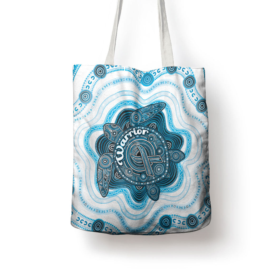 Prostate Cancer Support Tote Bag Warrior Ribbon Turtle Dot Art Pattern