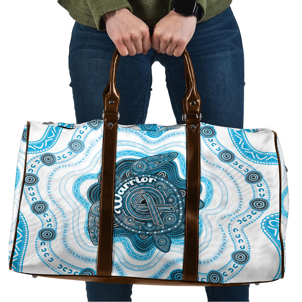 Prostate Cancer Support Travel Bag Warrior Ribbon Turtle Dot Art Pattern