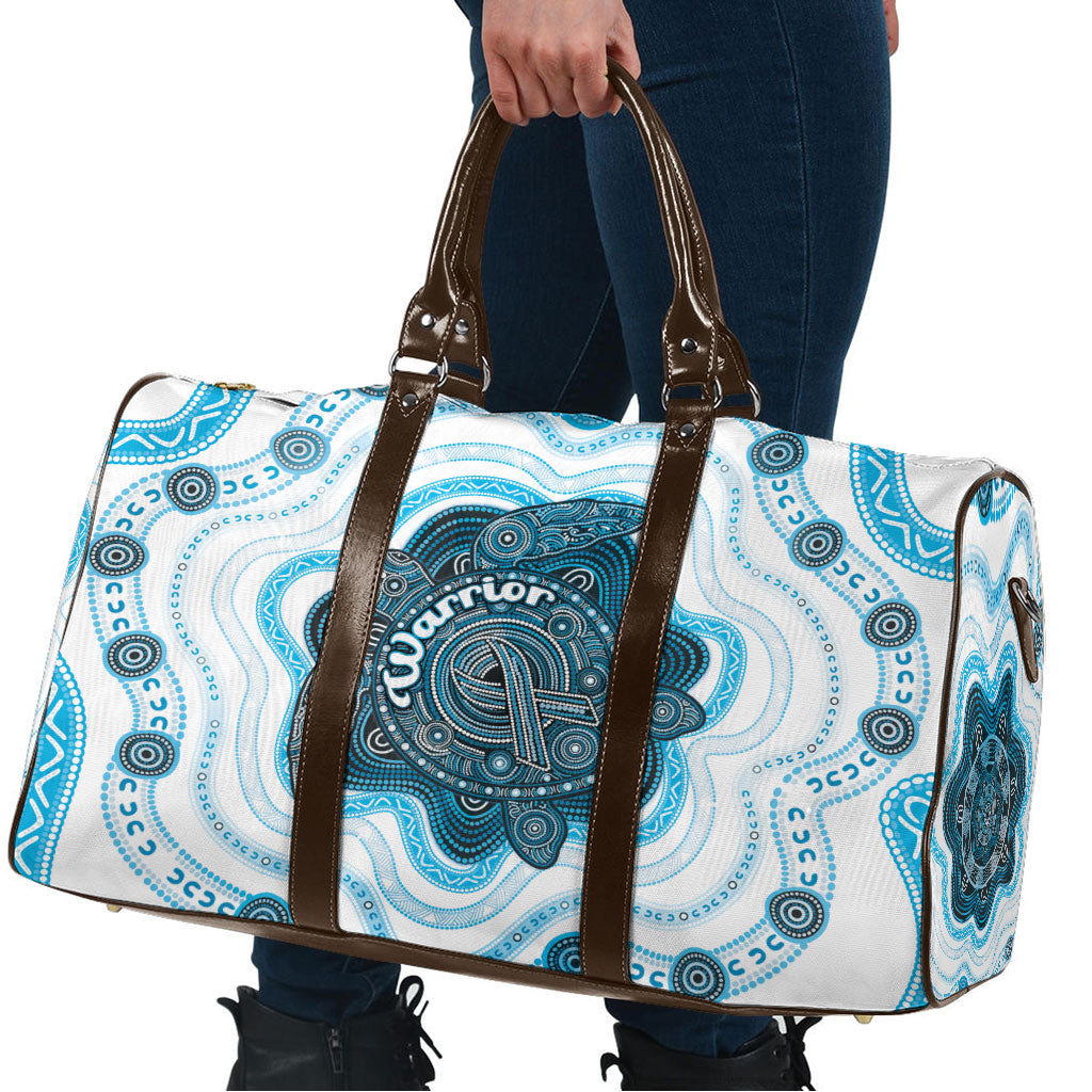 Prostate Cancer Support Travel Bag Warrior Ribbon Turtle Dot Art Pattern