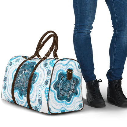 Prostate Cancer Support Travel Bag Warrior Ribbon Turtle Dot Art Pattern