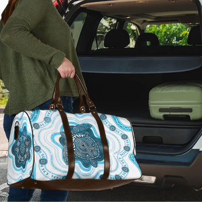 Prostate Cancer Support Travel Bag Warrior Ribbon Turtle Dot Art Pattern