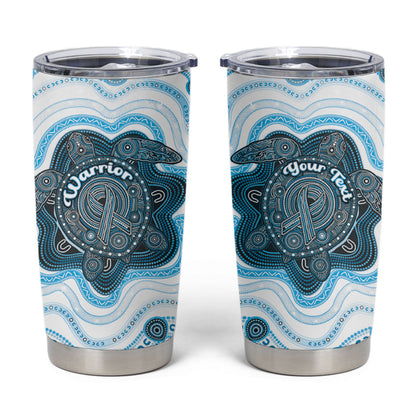 Personalised Prostate Cancer Support Tumbler Cup Warrior Ribbon Turtle Dot Art Pattern