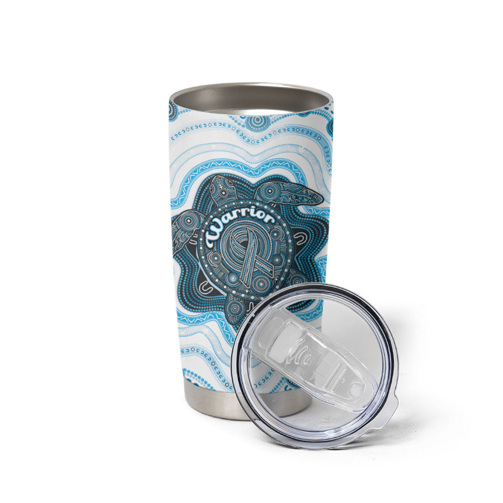Personalised Prostate Cancer Support Tumbler Cup Warrior Ribbon Turtle Dot Art Pattern