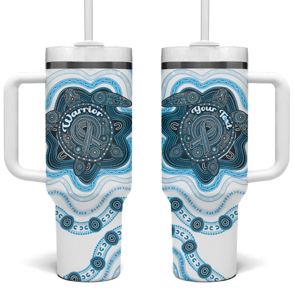 Personalised Prostate Cancer Support Tumbler With Handle Warrior Ribbon Turtle Dot Art Pattern